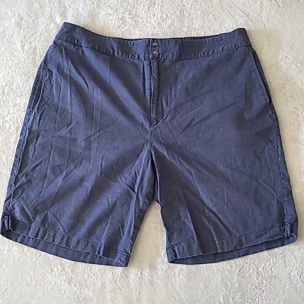 Paige Mens 36 Linen Blend Shorts Deep Tides Blue Casual Summer Chino Boho Y2K